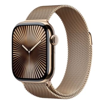 Умные часы Apple Watch Series 10 46 мм, M/L (160–210 мм), Titanium Case GPS+Cellular, Milanese Loop, Gold (золото)